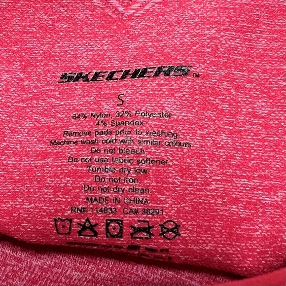 Skechers Small Sports Bra Red Pullover Wireless Removable Pads Racerback size S - Picture 4 of 4